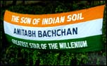 A banner outside Bachchan's house