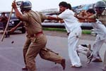 Athavle running from an angry mob