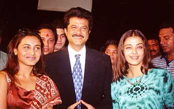Anil Kapoor, Rani Mukherjee and Aishwarya Rai at the muhurat of Nayak