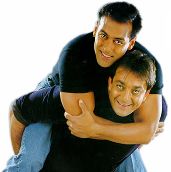 Sanjay Dutt and Salman Khan in Chal Mere Bhai