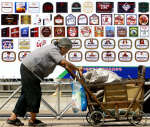 An elderly woman pushes a cart in Beijing on August 6, 2002. Asian governments will have to look towards market-oriented policies, the ADB said on Tuesday. Reuters/Guang Niu 