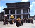 A prayer service at the Rumtek monastery.