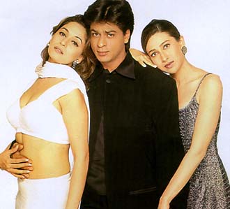 Madhuri Dixit, Shah Rukh Khn and Karisma Kapoor in Dil To Pagal Hai