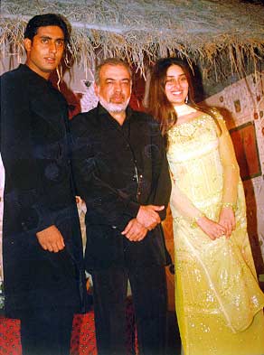 Abhishek, J P Dutta and Kareena at the Refugee music launch