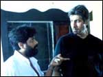 Kiran Deohans with Amitabh Bachchan, shooting for Aks