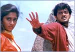 Shalini with costar Ajith. Ajith later married Shalini
