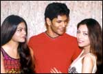 Milind Soman with Hena and Swati
