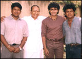Puneet with father Rajakumar, and brothers Raghavendra and Shivaraj