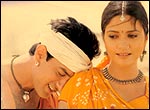 Aamir Khan and Gracy Singh in Lagaan