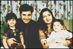 Just another family man: Abbas with his family