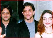 Fardeen Khan, Hrithik Roshan and Suzanne Khan