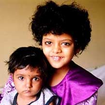  Palak and her four-year-old brother Palash