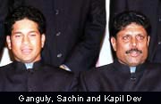 Sachin with Kapil and Ganguly