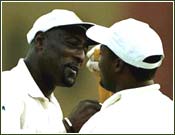 Sir Vivian Richards embraces Brian Lara