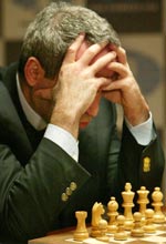 Kasparov ponders over the board